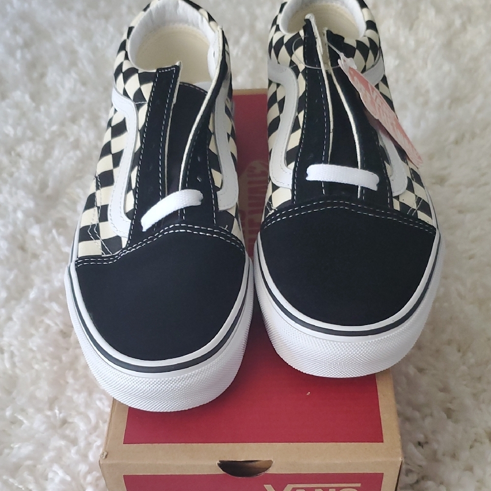 Vans Kids Checkered Black and White Shoes